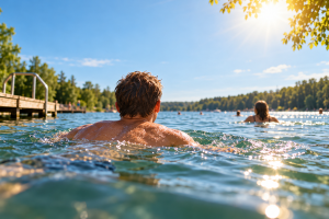 zonnige zomerdag aan het meer